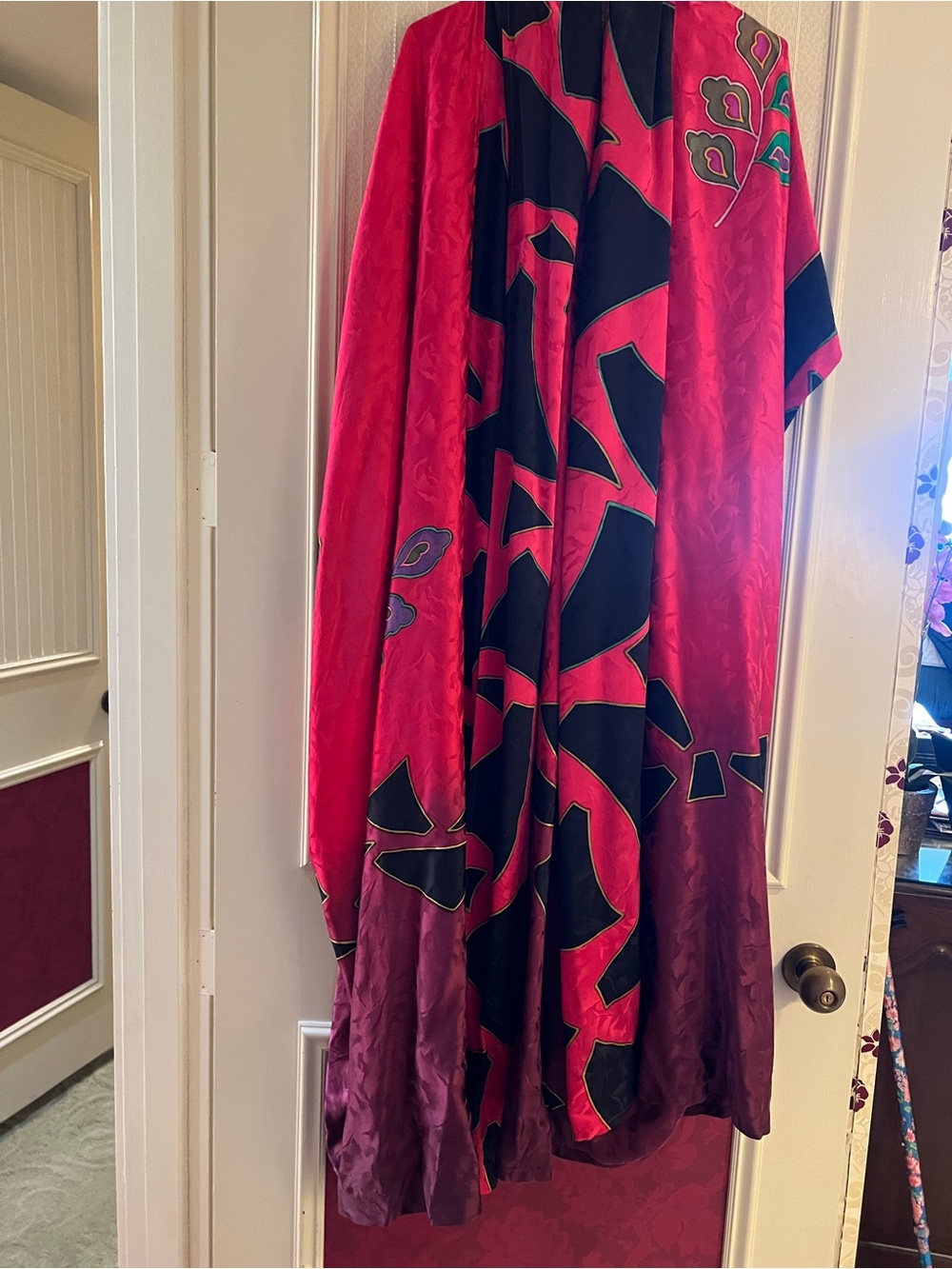 Red and Black Floral Pattern Women's Dress